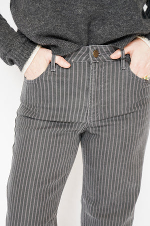 Just Black Denim Grey Stripe Straight Leg Pants