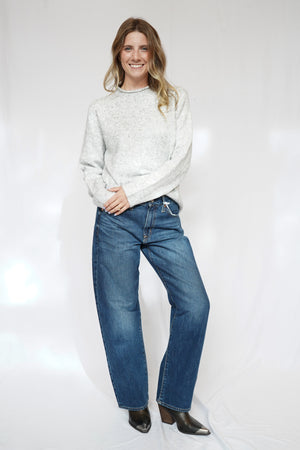 Alex Classic Wool Blend Sweater in Heather Grey
