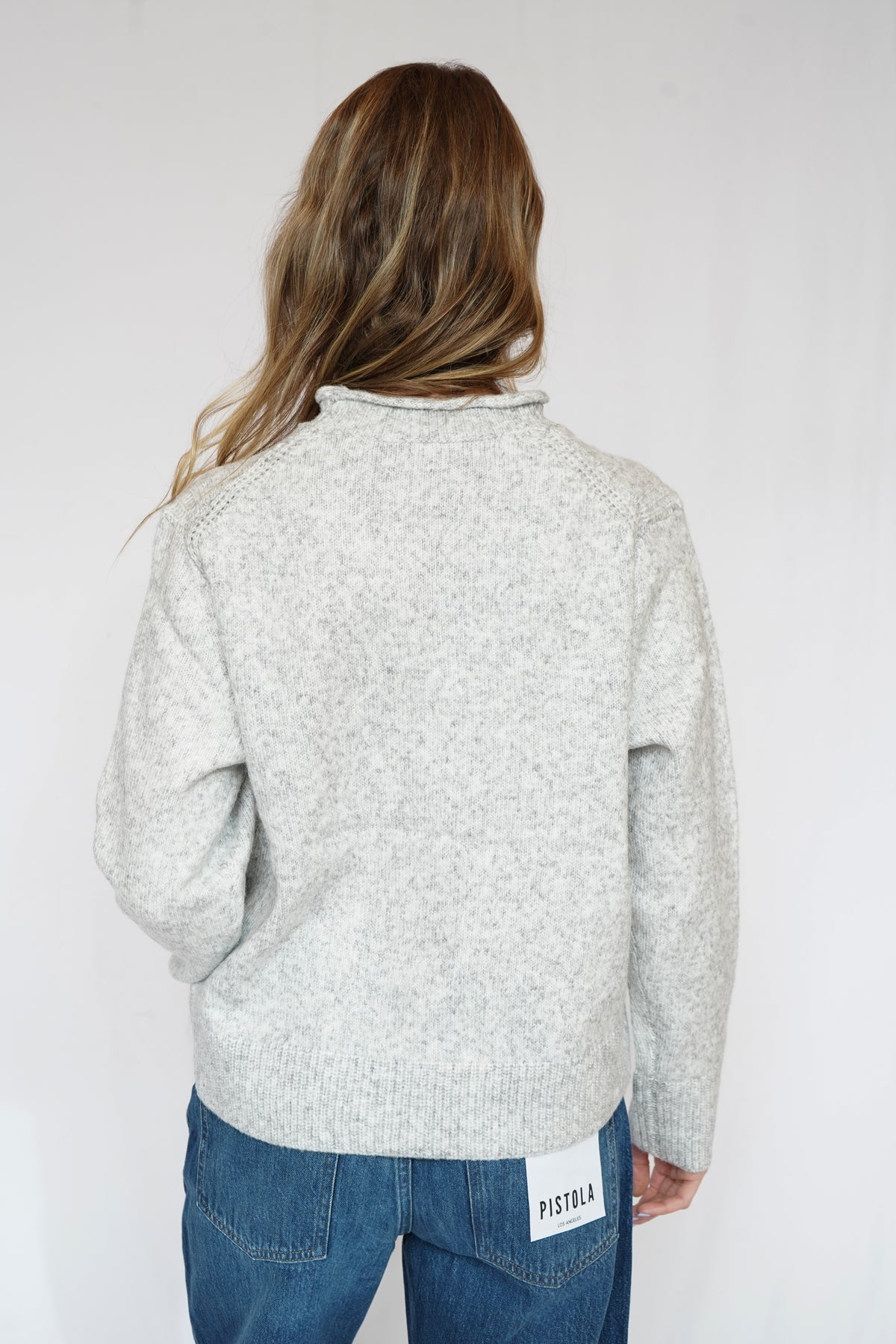 Alex Classic Wool Blend Sweater in Heather Grey
