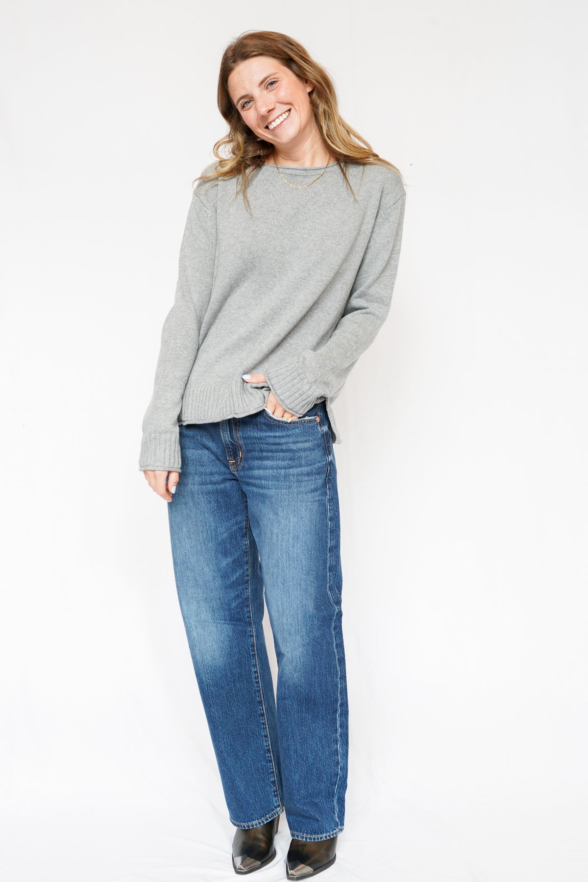 Everyday Cotton Crew in Stone