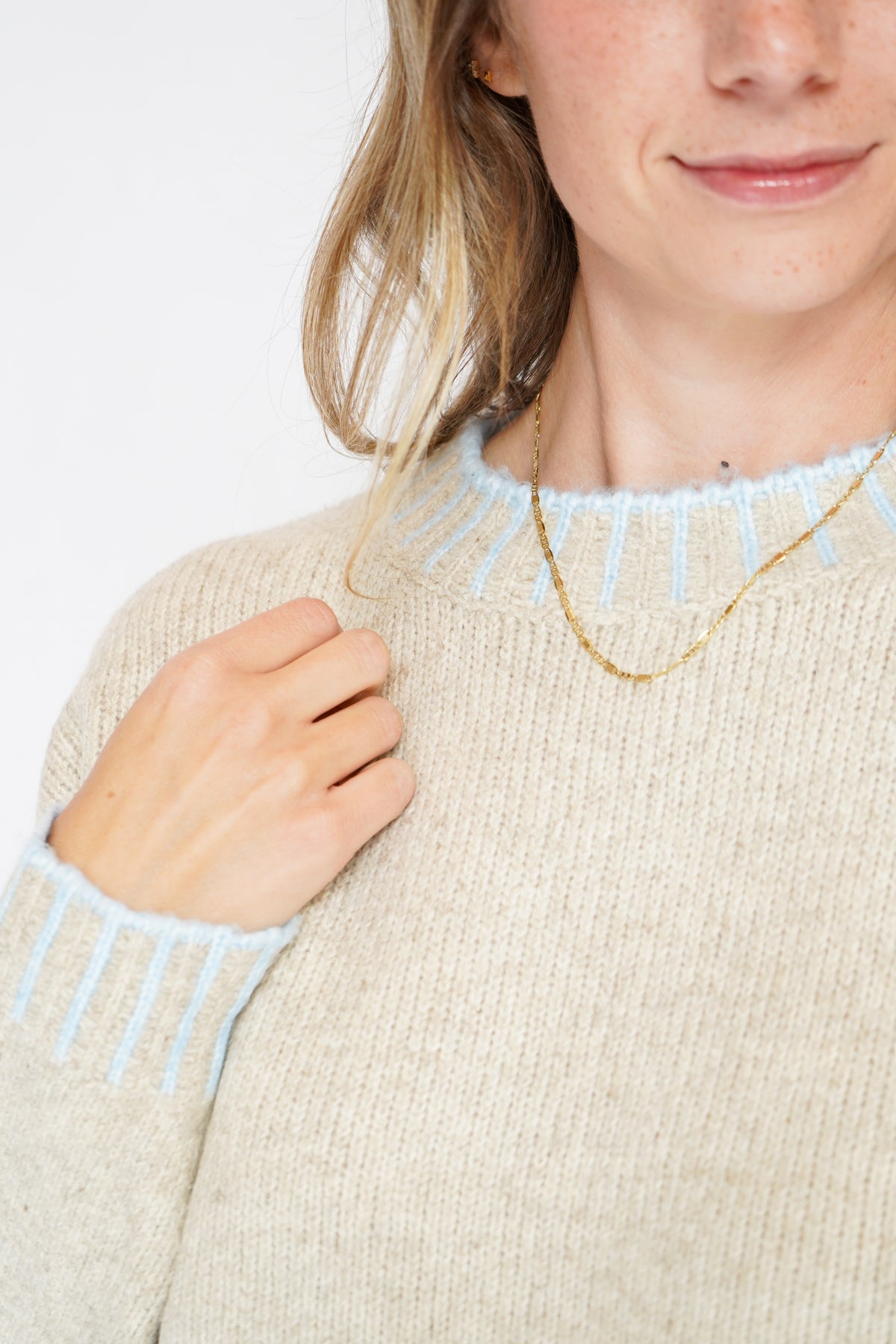 Oversized Stitching Oatmeal Sweater
