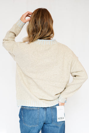 Oversized Stitching Oatmeal Sweater
