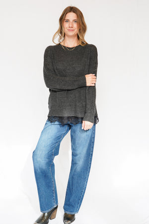 Emma Lace Trim Sweater