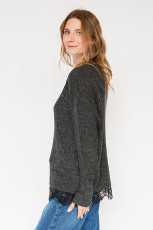 Emma Lace Trim Sweater