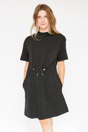 Scuba Cinched Dress in Black