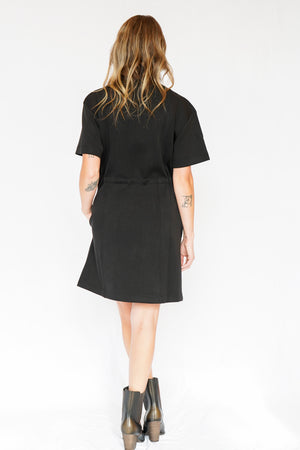 Scuba Cinched Dress in Black