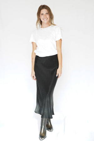 Silky Midi Skirt in Charcoal