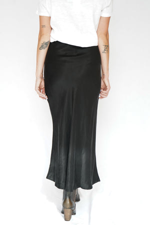 Silky Midi Skirt in Charcoal