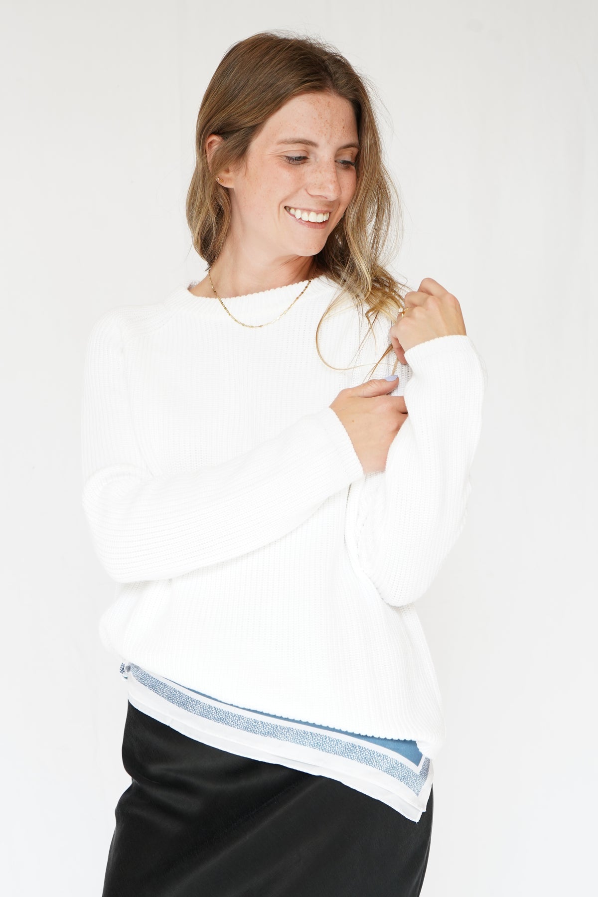 Cotton Fisherman Crew in Summer White