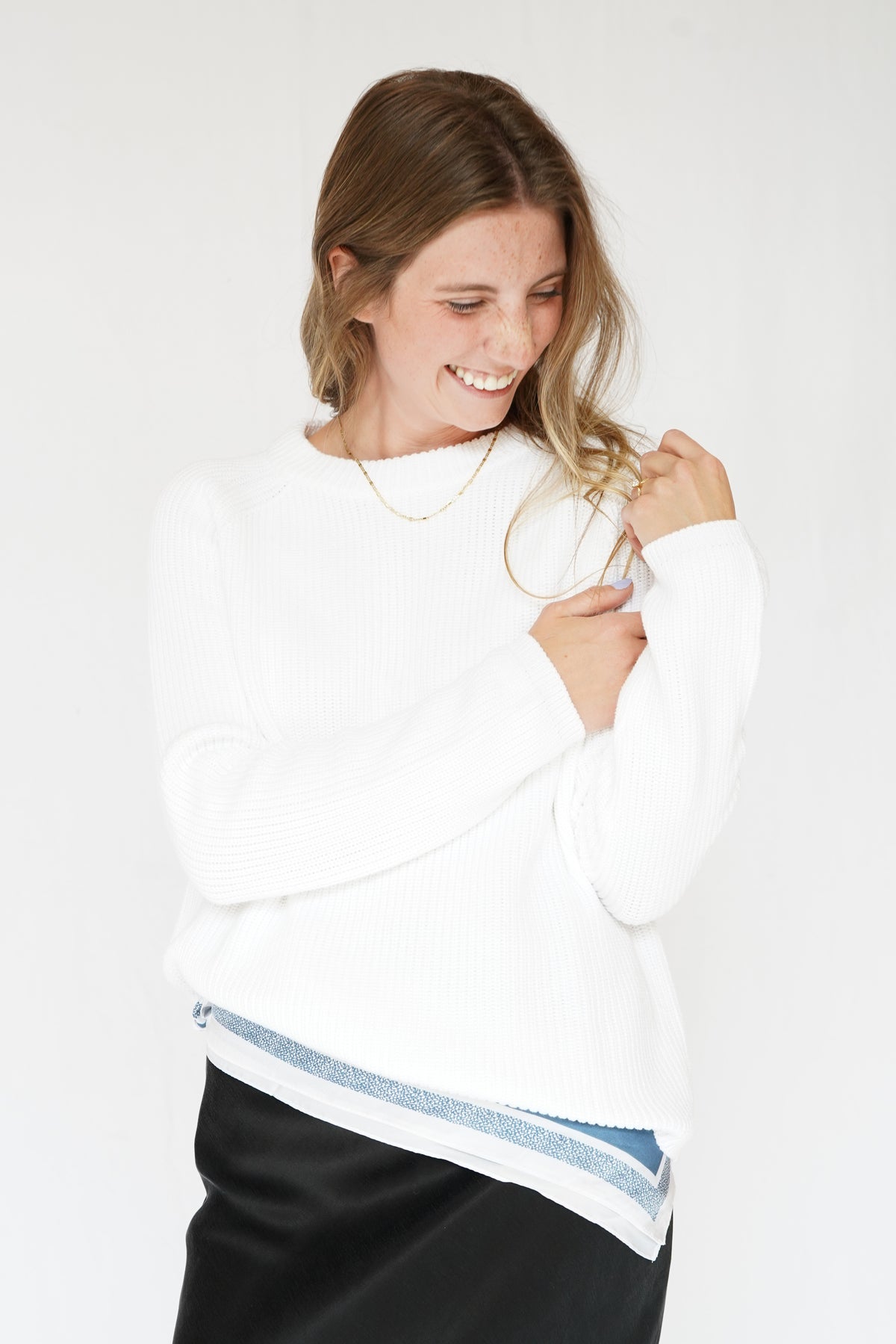 Cotton Fisherman Crew in Summer White