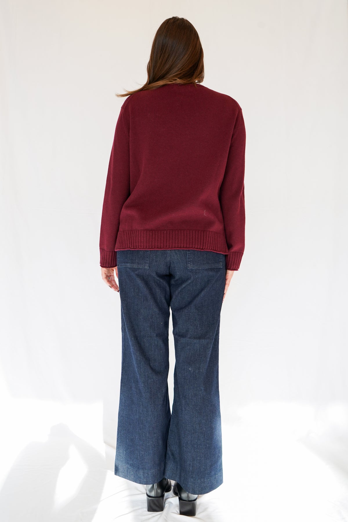 Pintuck High Rise Trouser Wide Leg Jeans