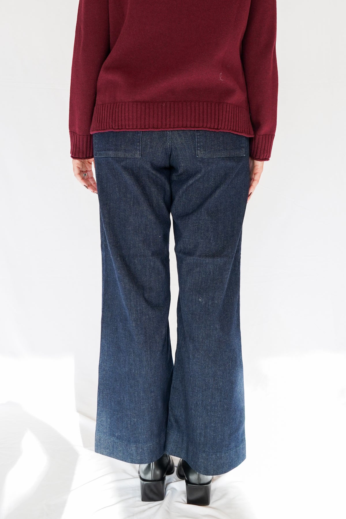 Pintuck High Rise Trouser Wide Leg Jeans