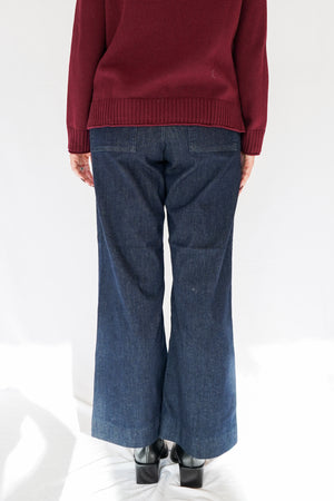 Pintuck High Rise Trouser Wide Leg Jeans