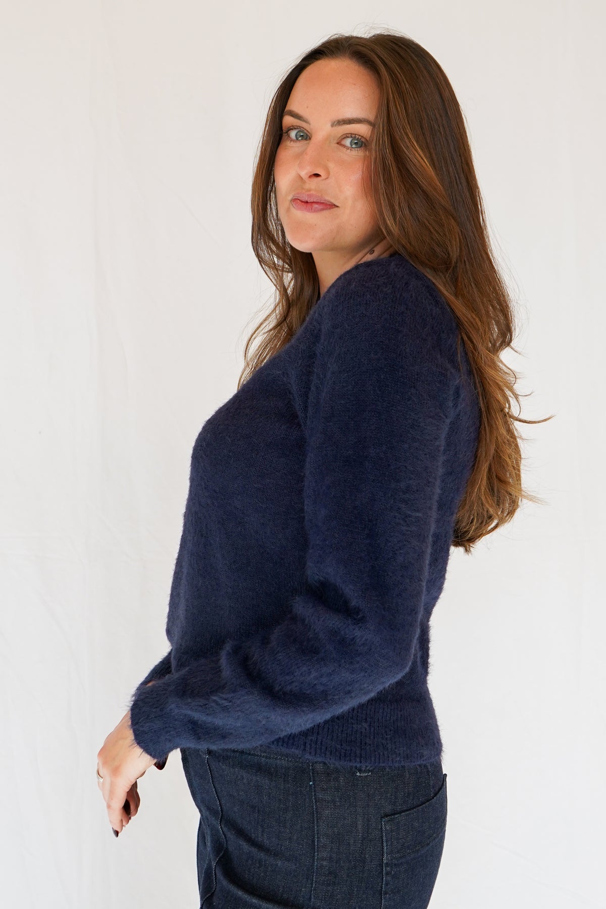 Zosia Pullover Sweater in Navy