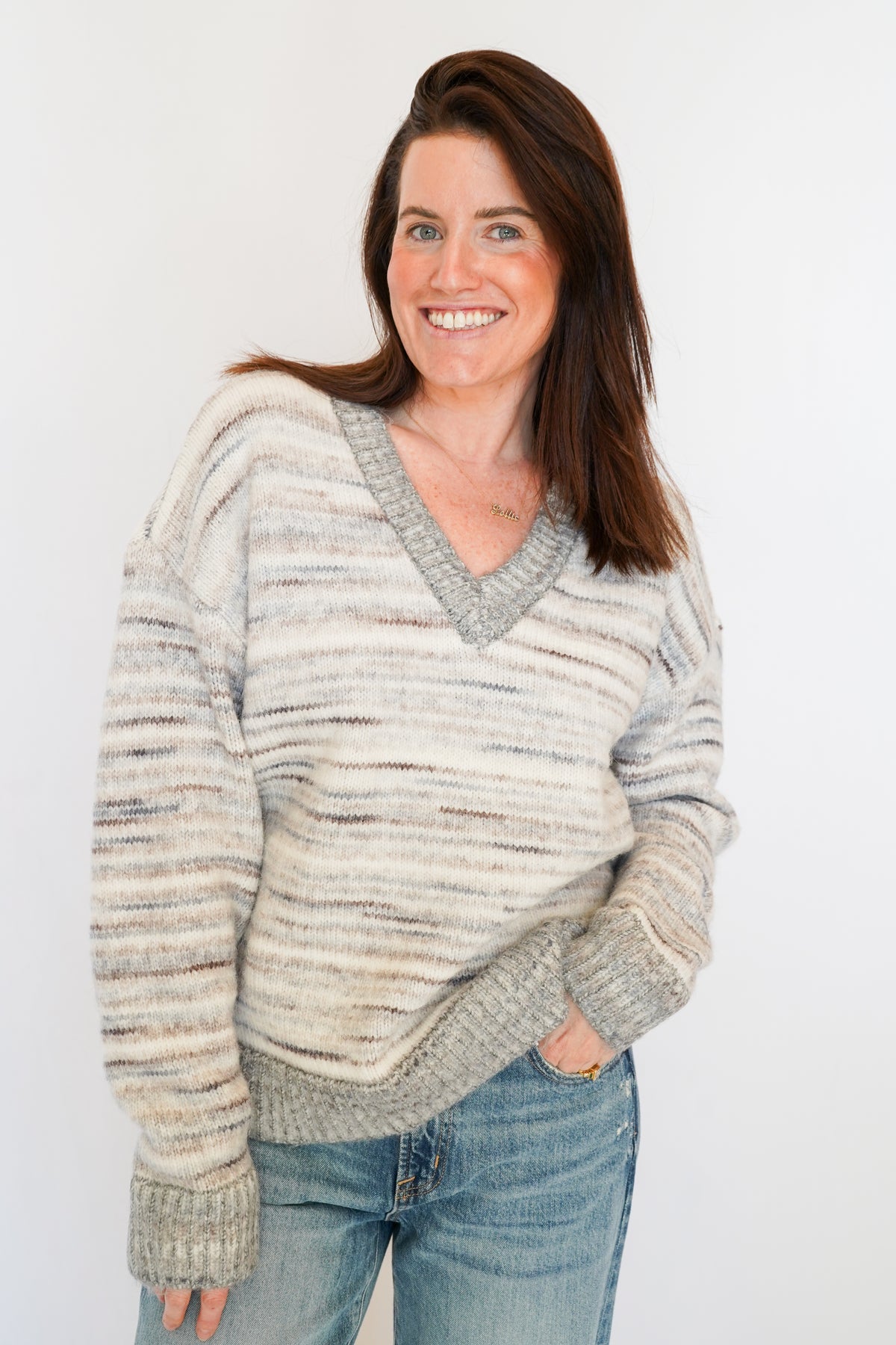 Patsy Sweater in Grey Multi