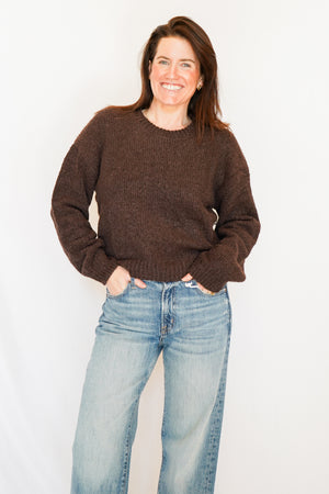Bella Dahl Drop Shoulder Sweater in Dark Chestnut