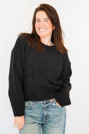 Bella Dahl Drop Shoulder Sweater in Black