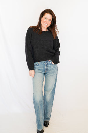 Bella Dahl Drop Shoulder Sweater in Black