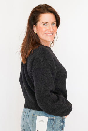 Bella Dahl Drop Shoulder Sweater in Black
