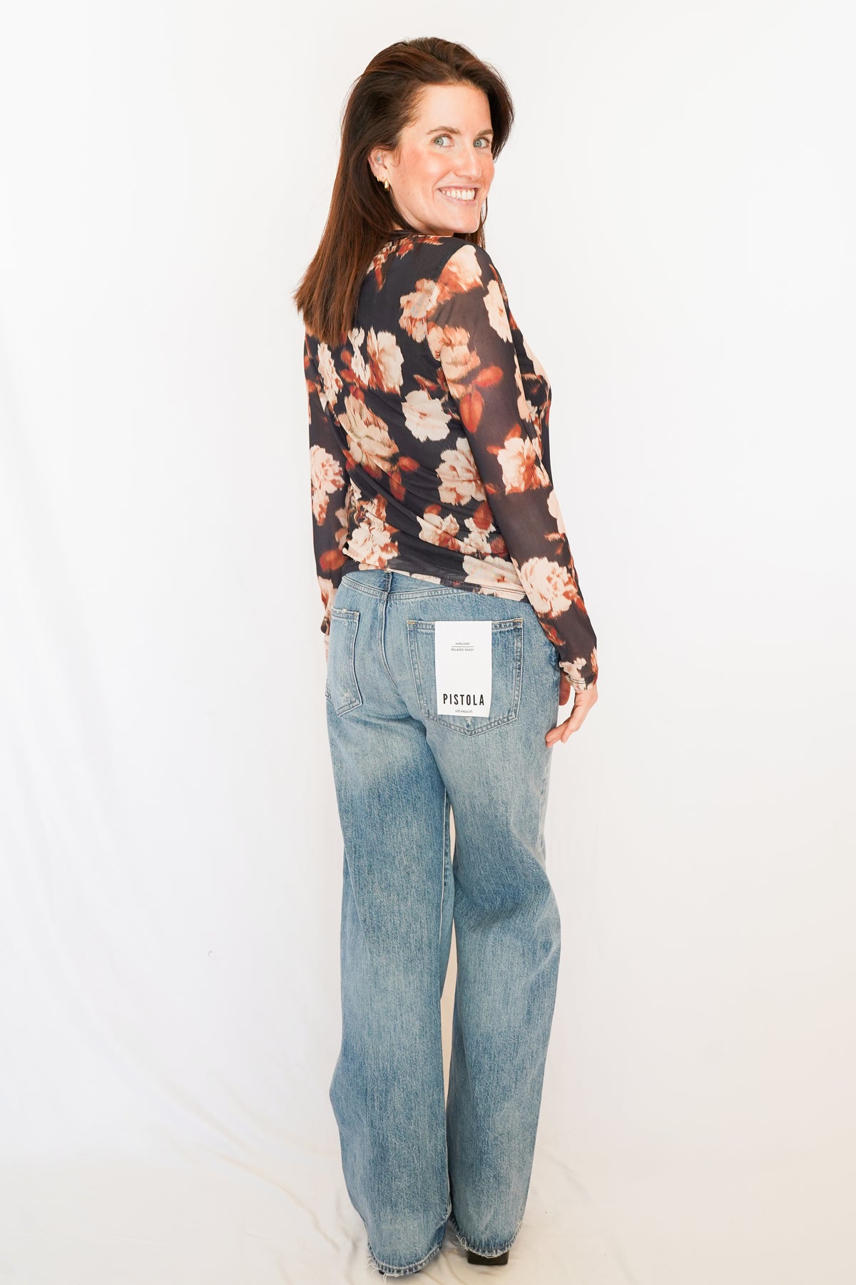 Anthem the Label Long Sleeve Printed Mesh Crew Tee