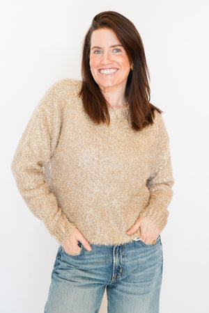 Bella Dahl Slouchy Sweater in Gold Shimmer