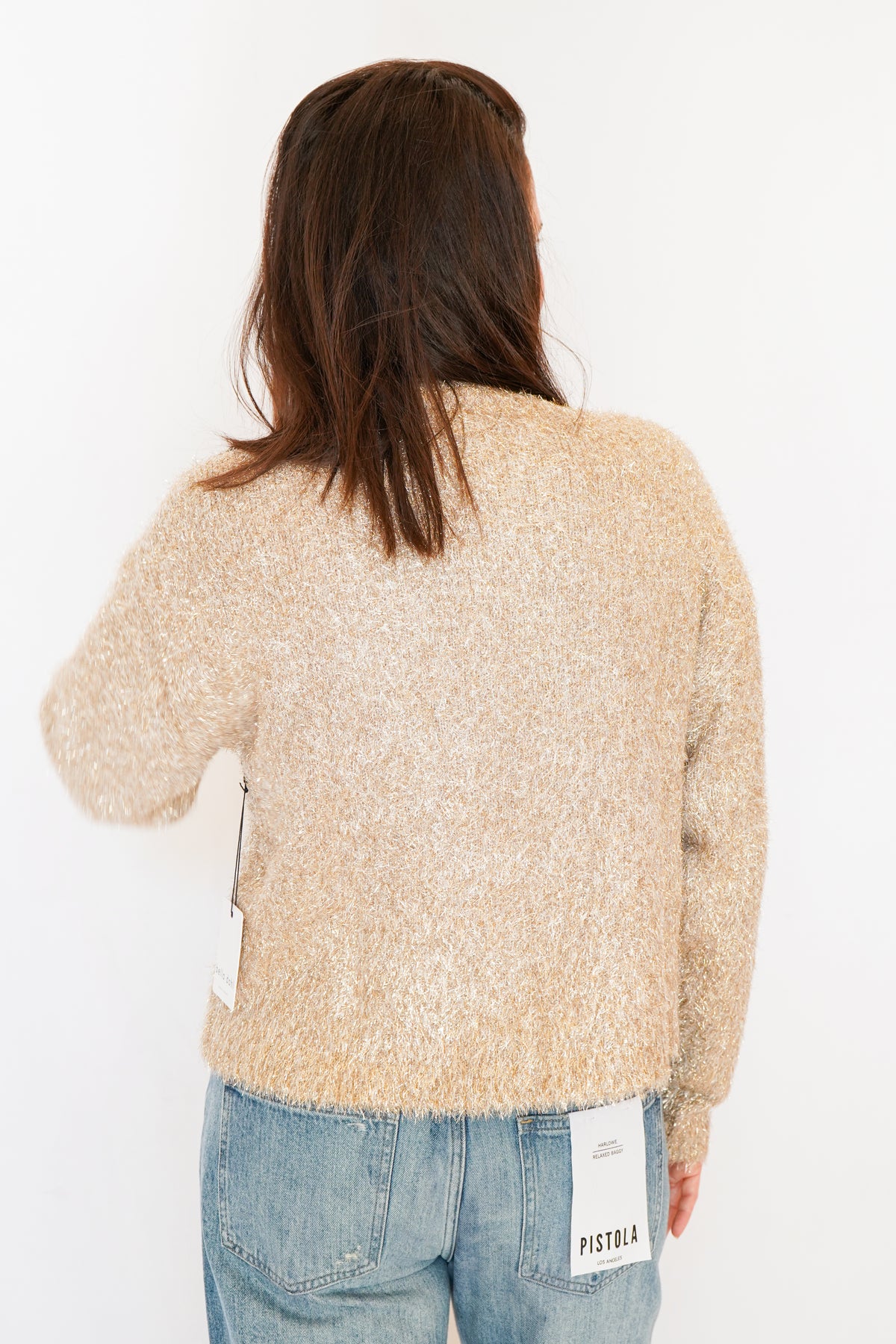 Bella Dahl Slouchy Sweater in Gold Shimmer