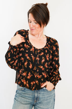Flora Blouse in Black