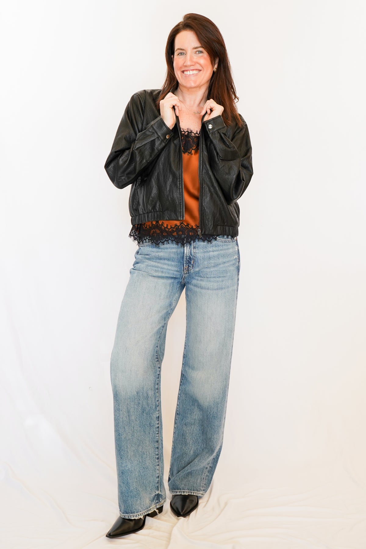 Bella Dahl Crop Bomber Jacket in Black