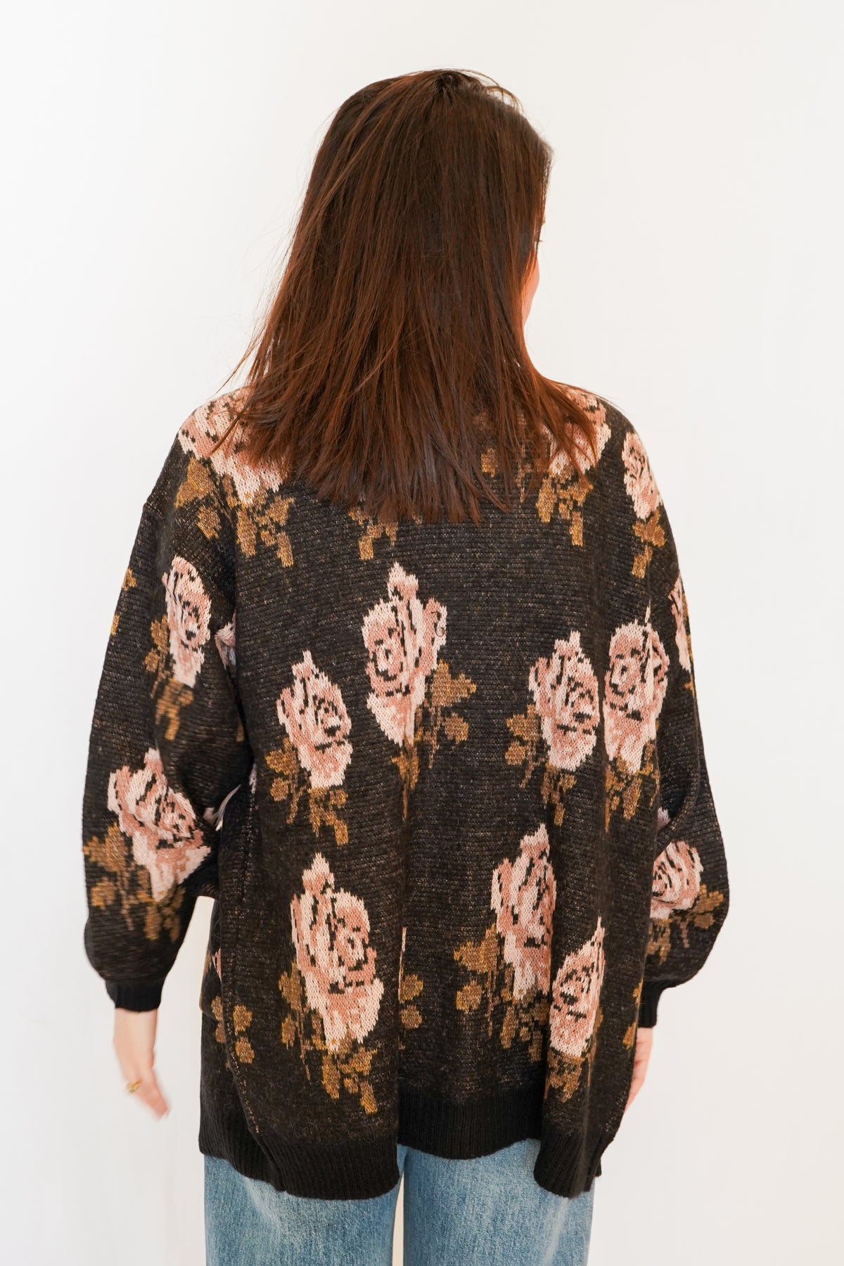 Rosette Cardigan in Black