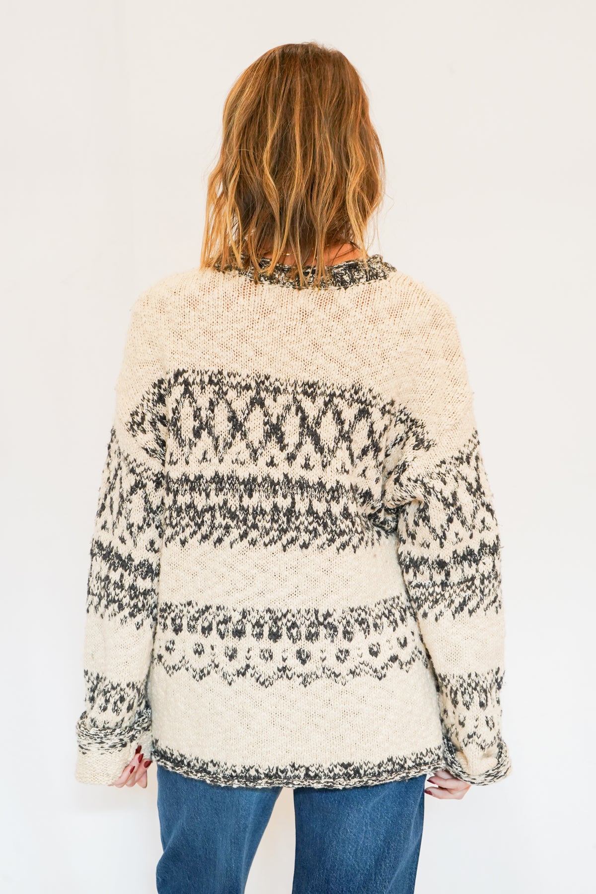 Snow Day Sweater in Tan Black