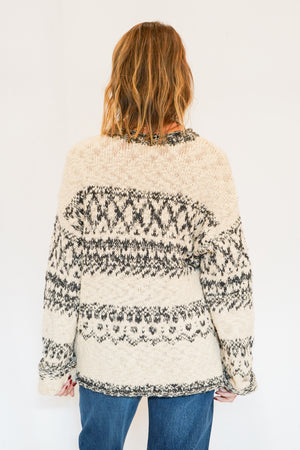 Snow Day Sweater in Tan Black
