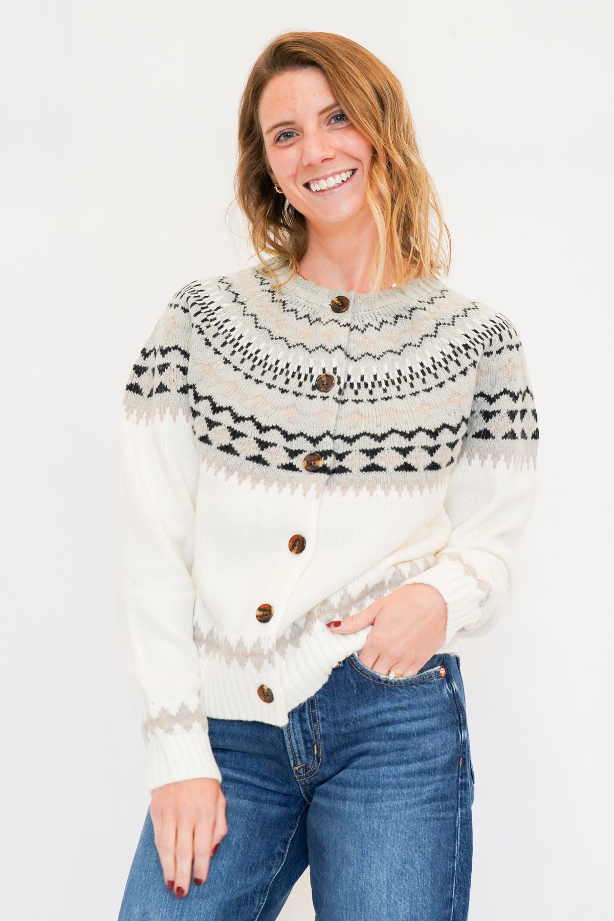 dRa Sunny Cardigan in Alpine Fairisle