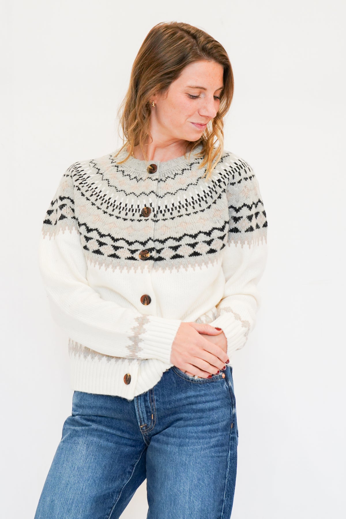 dRa Sunny Cardigan in Alpine Fairisle