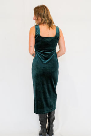 dRA Milos Velvet Dress in Green