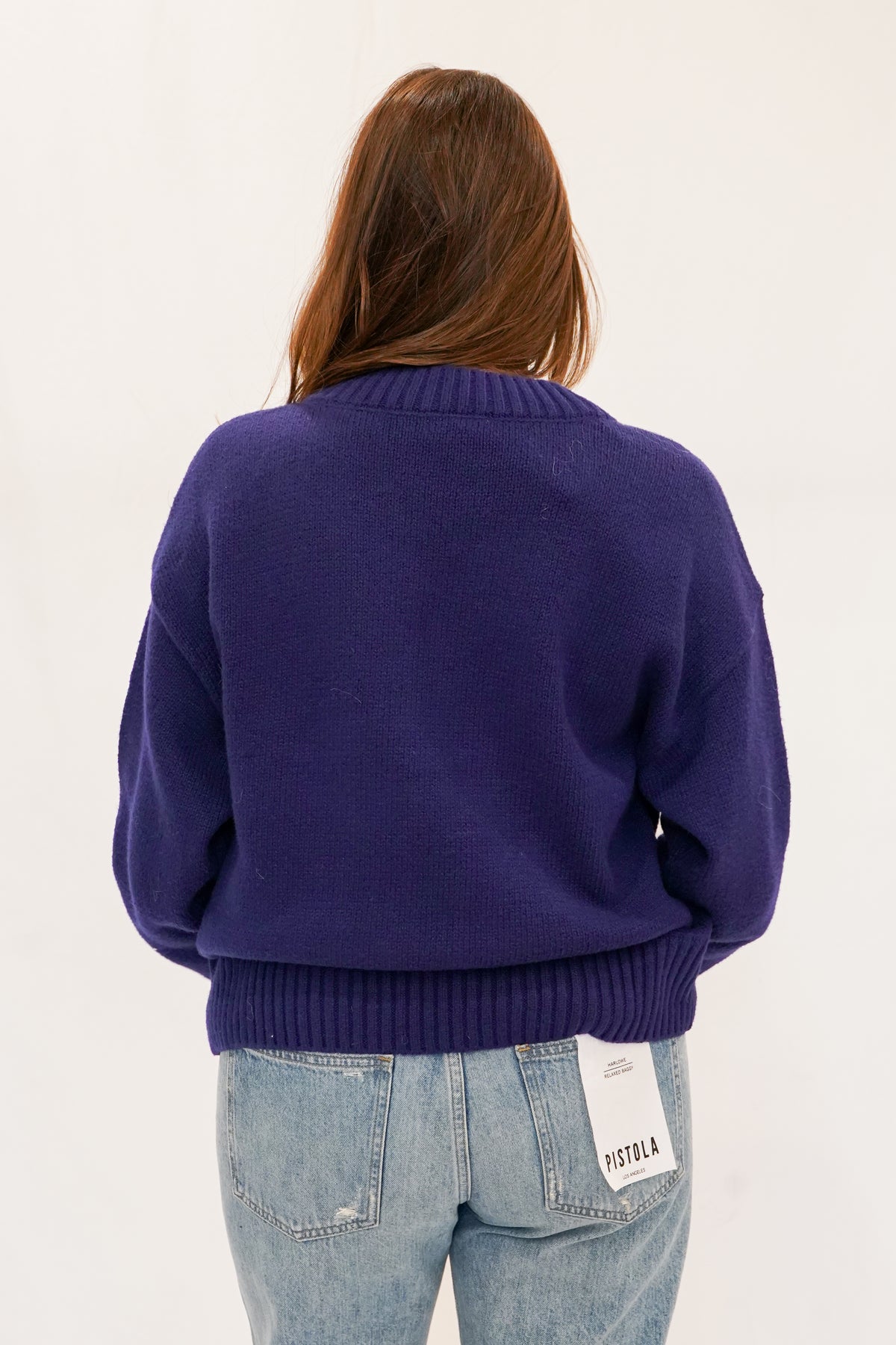 Z Supply Cloud Spun V-Neck Sweater in Oxford Blue
