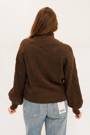 Katy Layered Sweater in Brown