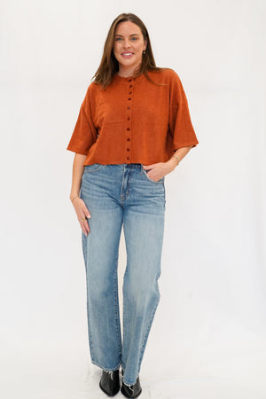 Evane Sweater Top in Bronze