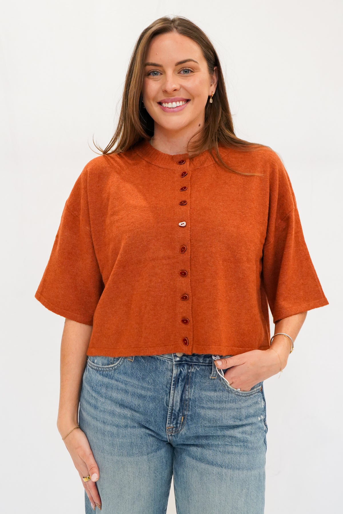 Evane Sweater Top in Bronze