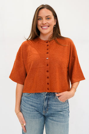 Evane Sweater Top in Bronze