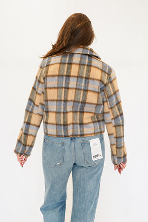 Z Supply Petra Plaid Shrunken Jacket in Light Toffee