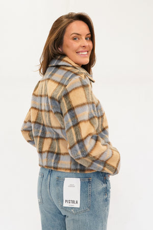 Z Supply Petra Plaid Shrunken Jacket in Light Toffee