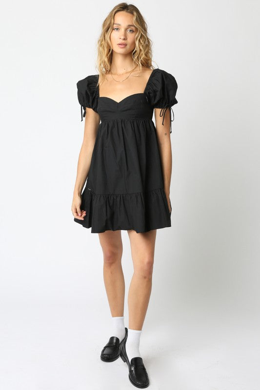 princess polly baby blue dress Bubbleroom occasion – Volume Skirt Long Sleeve Mini Dress – Black – Black main image 0