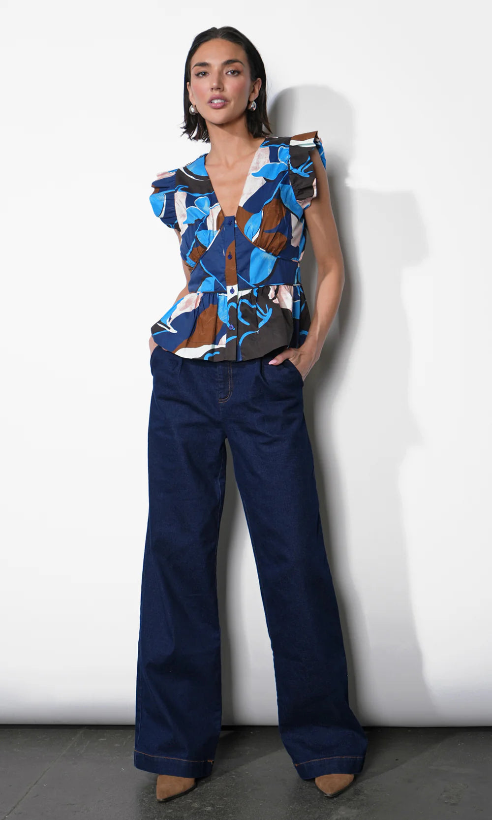 Greylin Sarina Poplin Printed Top