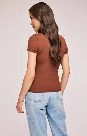 Gentle Fawn Madison Ribbed Tee in Cappuccino