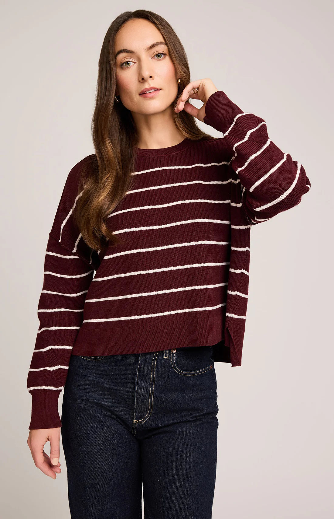 Gentle Fawn Echo Sweater in Merlot Stripe