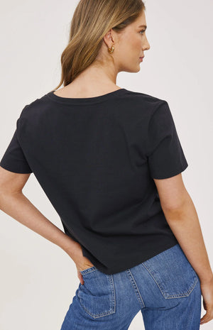Lucy V-Neck Tee in Grey