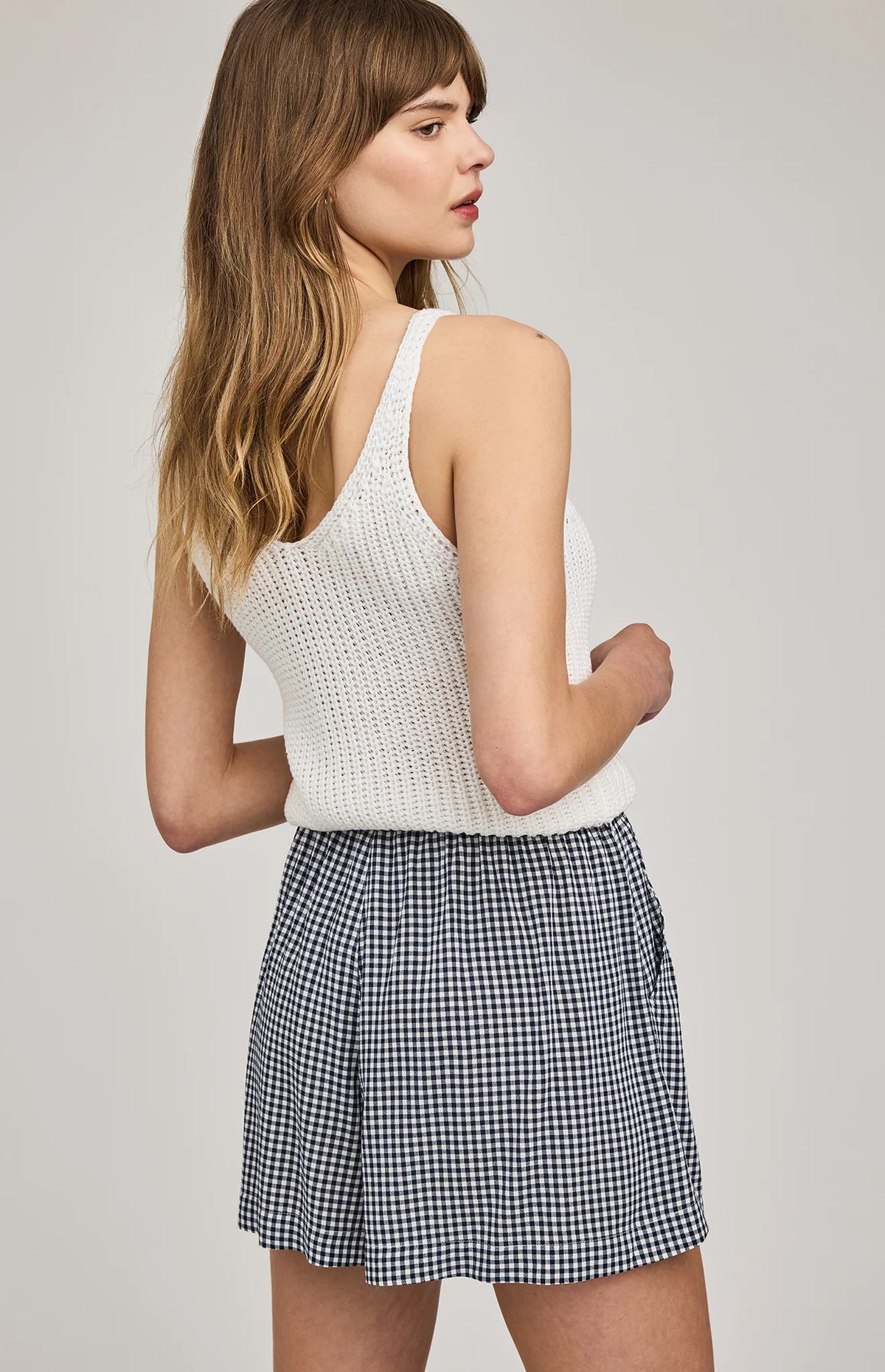 Quinn Gingham Mini Short