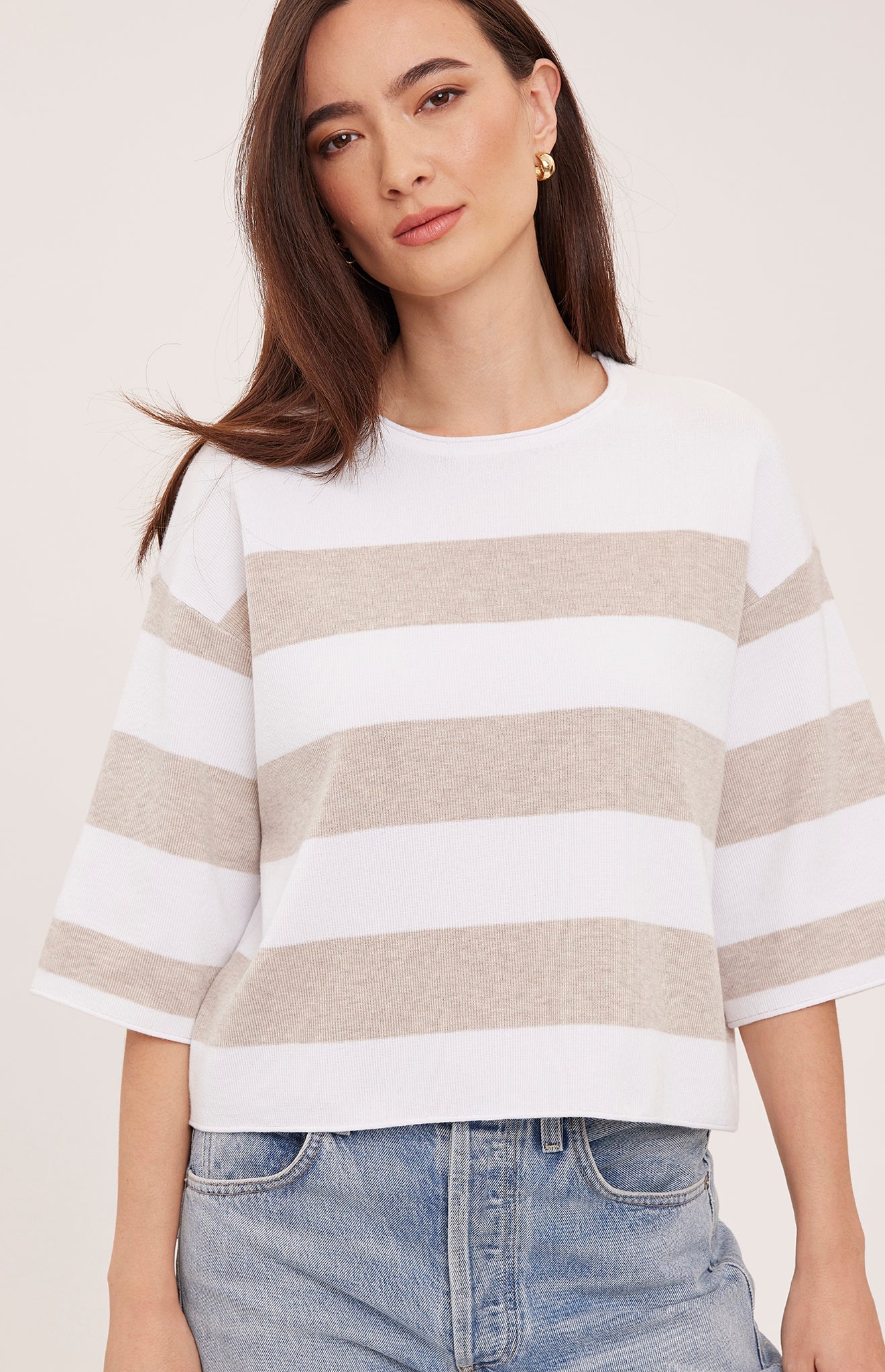 Gentle Fawn Amina Sweater in Heather Cream Stripe