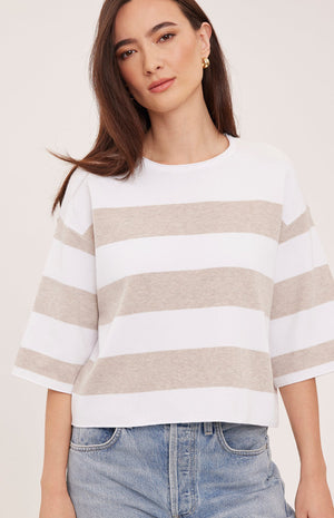 Gentle Fawn Amina Sweater in Heather Cream Stripe