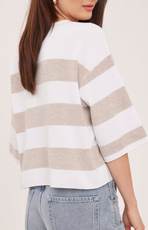 Gentle Fawn Amina Sweater in Heather Cream Stripe